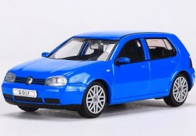 1:64 Scale Blue / Black Diecast VW Golf Mk4 Model