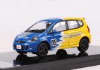 Blue-Yellow 1:64 Scale Diecast Honda Fit Model