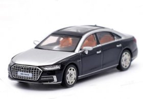 Black-Silver 1:64 Scale Diecast 2021 Audi A8L Horch Car Toy