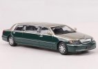 1:64 Scale Silver-Green Diecast Lincoln Town Car Limousine Model