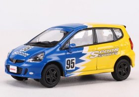 Blue-Yellow 1:64 Scale Diecast Honda Fit Model