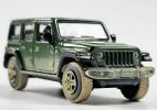 Green 1:64 Scale Muddy Diecast Jeep Wrangler Sahara Toy