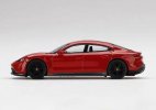 1:64 Scale Red Diecast Porsche Taycan Turbo S Model