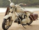 White Handmade Medium Scale U.S.N Harley Davidson Model