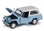 Blue 1:24 Scale Welly Diecast 1967 Jeep Jeepster Commando Model