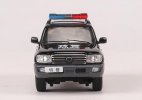 Police 1:64 Scale Black Diecast Toyota Land Cruiser LC100 Model