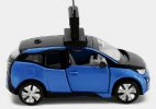 1:64 Scale Blue Tiny Diecast BMW I3 Marathon Clock Car Model