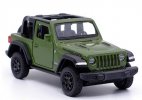 Kids 1:36 Scale Green / White Diecast Jeep Wrangler Rubicon Toy