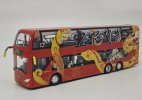 Red 1:64 Diecast Asiastar JS 6130SHJ Double Decker Bus Model