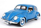 Blue / White Bburago 1:18 Scale Diecast 1955 VW Beetle Model