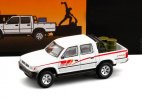 1:64 Scale White-Red Diecast Toyota Hilux 2400 Pickup Truck Toy