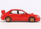 1:64 Scale Blue / Red Diecast Subaru Impreza STI Sedan Model