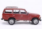 Wine Red 1:64 Scale Diecast Toyota Land Cruiser LC60 Model