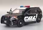 Black 1:18 Motormax Police Diecast 2015 Ford Explorer Model