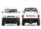 1:64 Scale White-Red Diecast Toyota Hilux 2400 Pickup Truck Toy