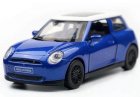 Kids 1:34 Scale Blue / Red Diecast Mini Cooper S Car Toy