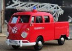 1:24 Scale Red Motormax Diecast VW T1 Fire Truck Model