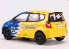 Blue-Yellow 1:64 Scale Diecast Honda Fit Model