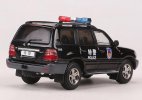 Police 1:64 Scale Black Diecast Toyota Land Cruiser LC100 Model