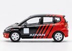 Red-Black 1:64 Scale Diecast Honda Fit Model