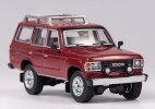 Wine Red 1:64 Scale Diecast Toyota Land Cruiser LC60 Model