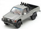 White / Gray / Blue 1:64 Diecast Toyota Hilux Pickup Truck Model