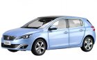 White / Blue 1:18 Scale Diecast Peugeot 308S Model