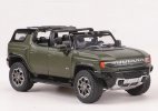 1:64 Scale Green / White / Blue Diecast Hummer EV SUV Model