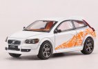 1:64 Scale White-Orange Diecast Volvo C30 Model