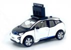 1:64 White-Black Tiny Diecast BMW I3 Marathon Clock Car Model