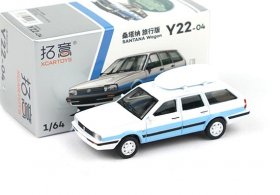 1:64 Scale Blue-White Diecast VW Santana Wagon Model