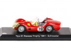 1:43 Red Diecast 1961 Maserati Tipo 61 Nassau Trophy Model