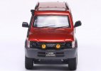 Red / Gray 1:64 Scale Diecast Toyota Land Cruiser Prado 90 Model