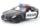 Kids Black 1:36 Police Diecast Mercedes Benz AMG GTS Car Toy