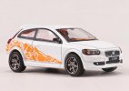 1:64 Scale White-Orange Diecast Volvo C30 Model