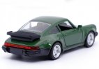 1:36 Scale Silver /Green Diecast 1978 Porsche 911 Turbo Car Toy