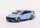 1:64 Scale Blue/ White / Gray Diecast Hyundai Elantra N Model