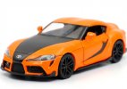 1:32 Scale Orange-Black Kids Diecast Toyota Supra Car Toy