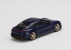 1:64 Scale Black / Deep Blue Diecast Porsche Taycan Turbo S Mode