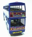 Long Scale Blue Plastics Kids Double-Decker Bus Toy