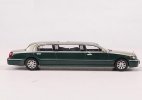 1:64 Scale Silver-Green Diecast Lincoln Town Car Limousine Model