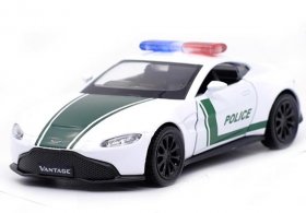 1:36 Scale White-Green Police Diecast Aston Martin Vantage Toy