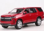 1:26 Scale Red / White Maisto Diecast 2021 Chevrolet Tahoe Model