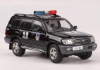 Police 1:64 Scale Black Diecast Toyota Land Cruiser LC100 Model