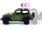 Kids 1:36 Scale Green / White Diecast Jeep Wrangler Rubicon Toy