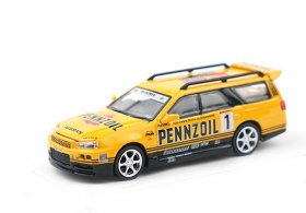 1:64 Scale Yellow Diecast Nissan Stagea R34 Wagon Model