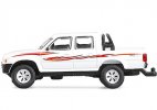 White-Red 1:64 Scale Diecast Toyota Hilux 4x4 Pickup Truck Toy