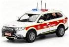 White-Red 1:43 Fire Dept. Diecast Mitsubishi Outlander SUV Model