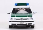 White-Green 1:64 Scale Police Diecast VW Golf Mk4 Model