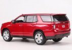 1:26 Scale Red / White Maisto Diecast 2021 Chevrolet Tahoe Model